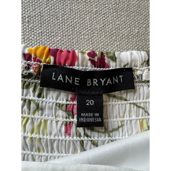 Lane Bryant Women's Floral Gold Dot Boho Off Shoulder Rouched Maxi Dress Size 20 - Picture 6 of 7